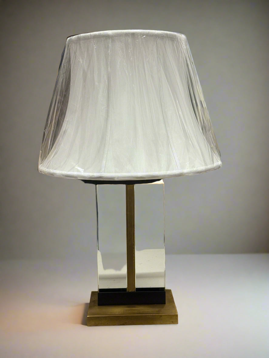 Brass and Glass Base Lamp