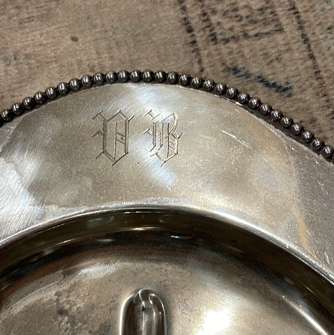 “DB” Engraved Silverplate Tray