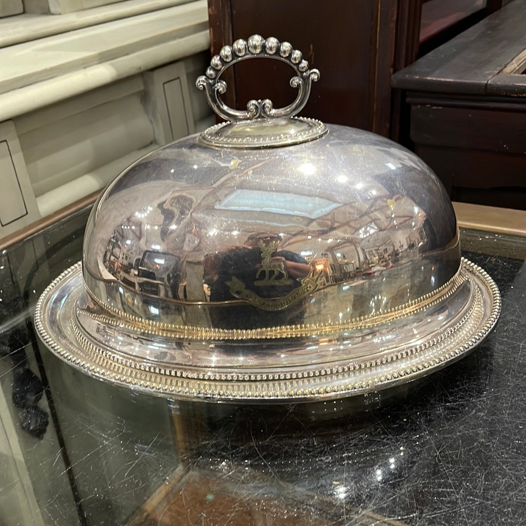 English Silver Plate Dome with Platter Circa 1880