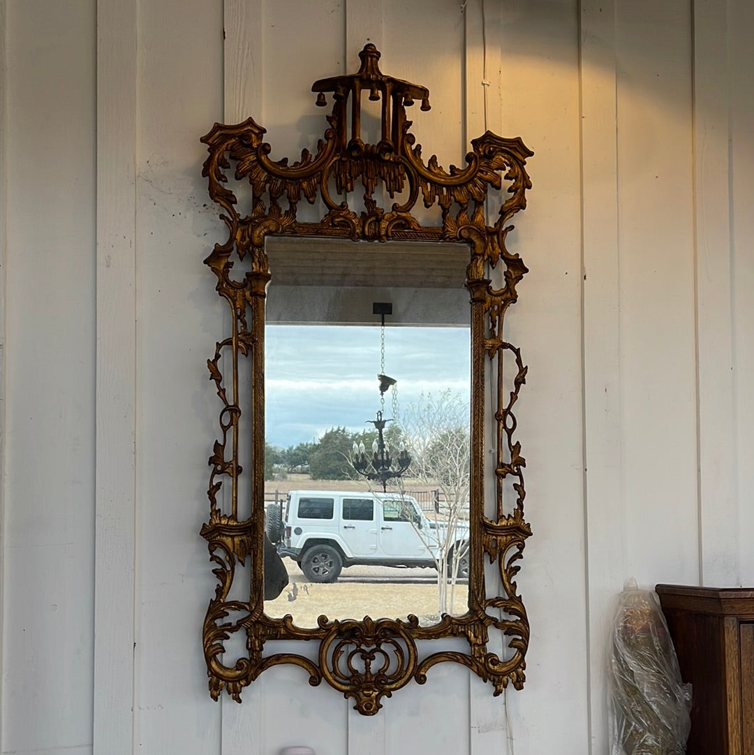 Hand Carved Chippendale Mirror UK 1900