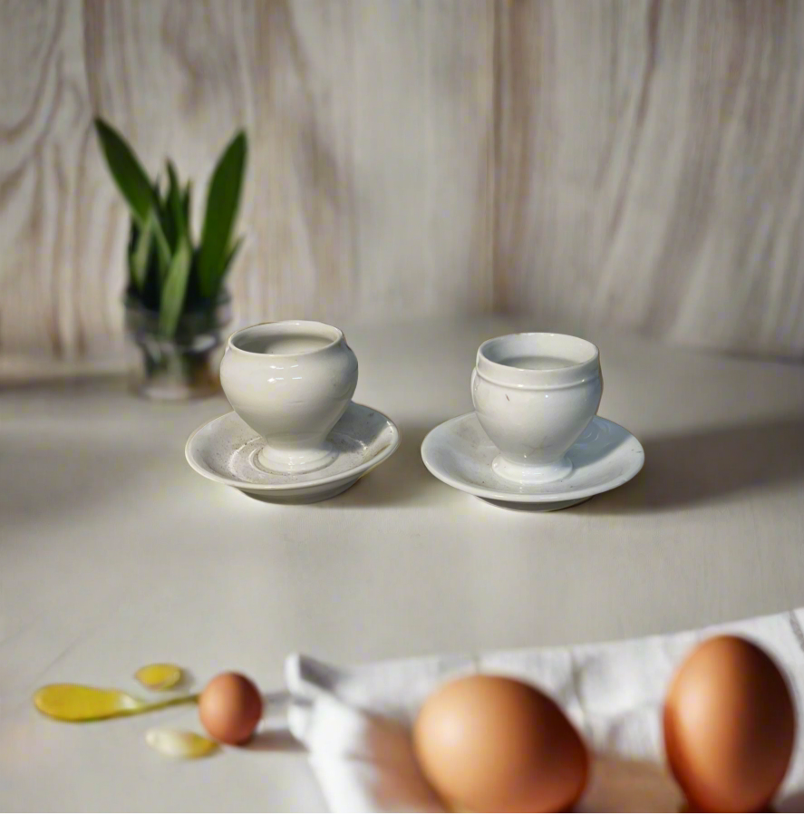 French Ironstone Footed Egg Cup