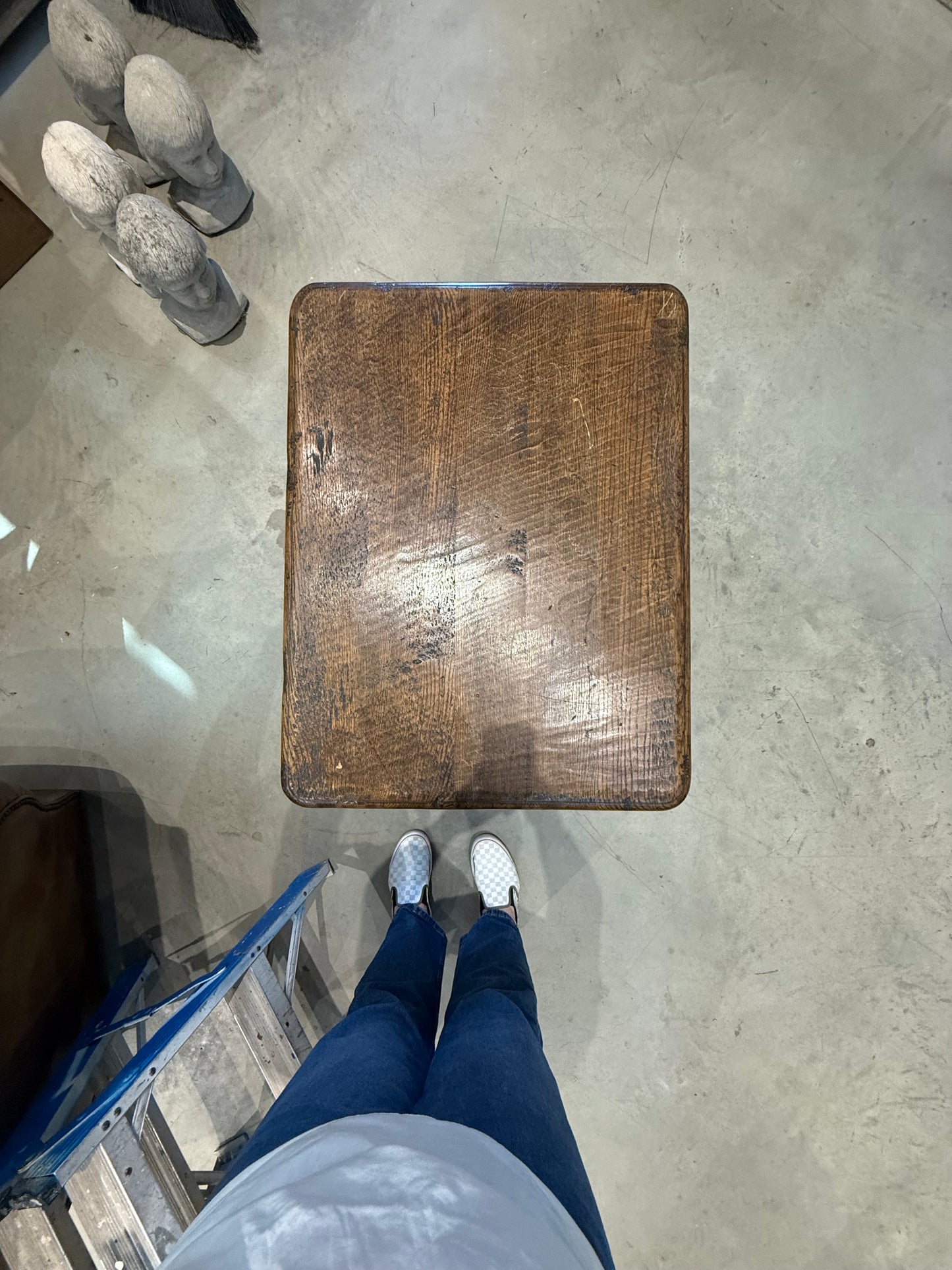 Wooden Coffee Table with Iron Base