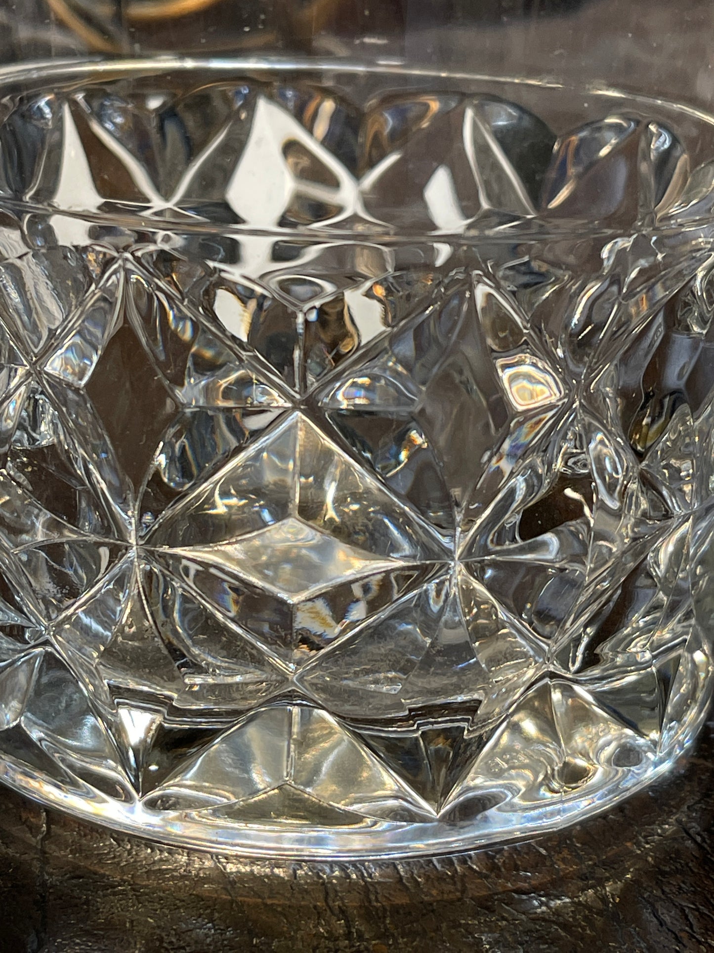 French Vintage Cut Glass Ice Bucket with Fixed Handles