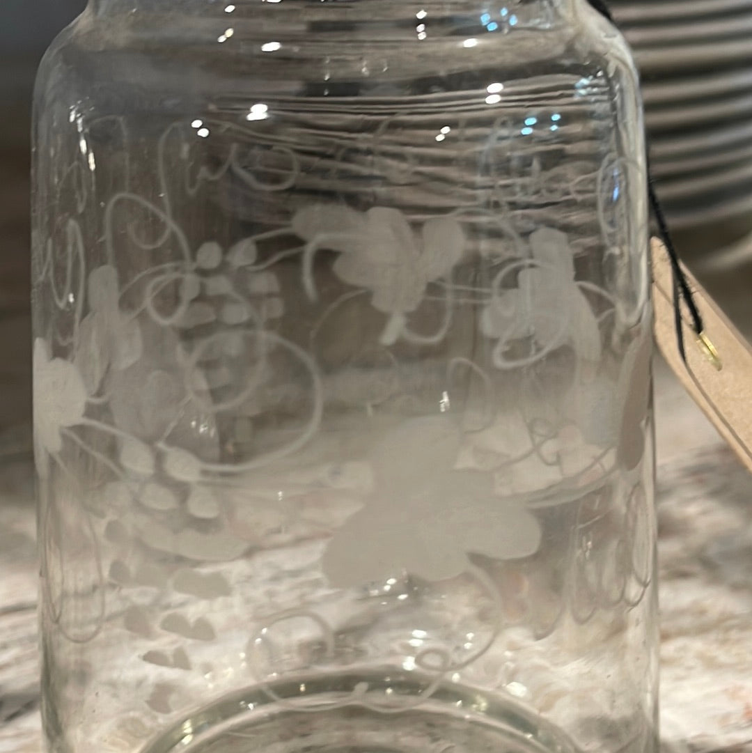 French Hand Blown and Hand Engraved Decanter