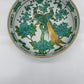 Mid-Century Japanese Gold Imari Green & Gold Porcelain Double Peacock Hand Painted Serving Bowl