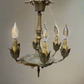 5 Light Brass Patina Chandelier