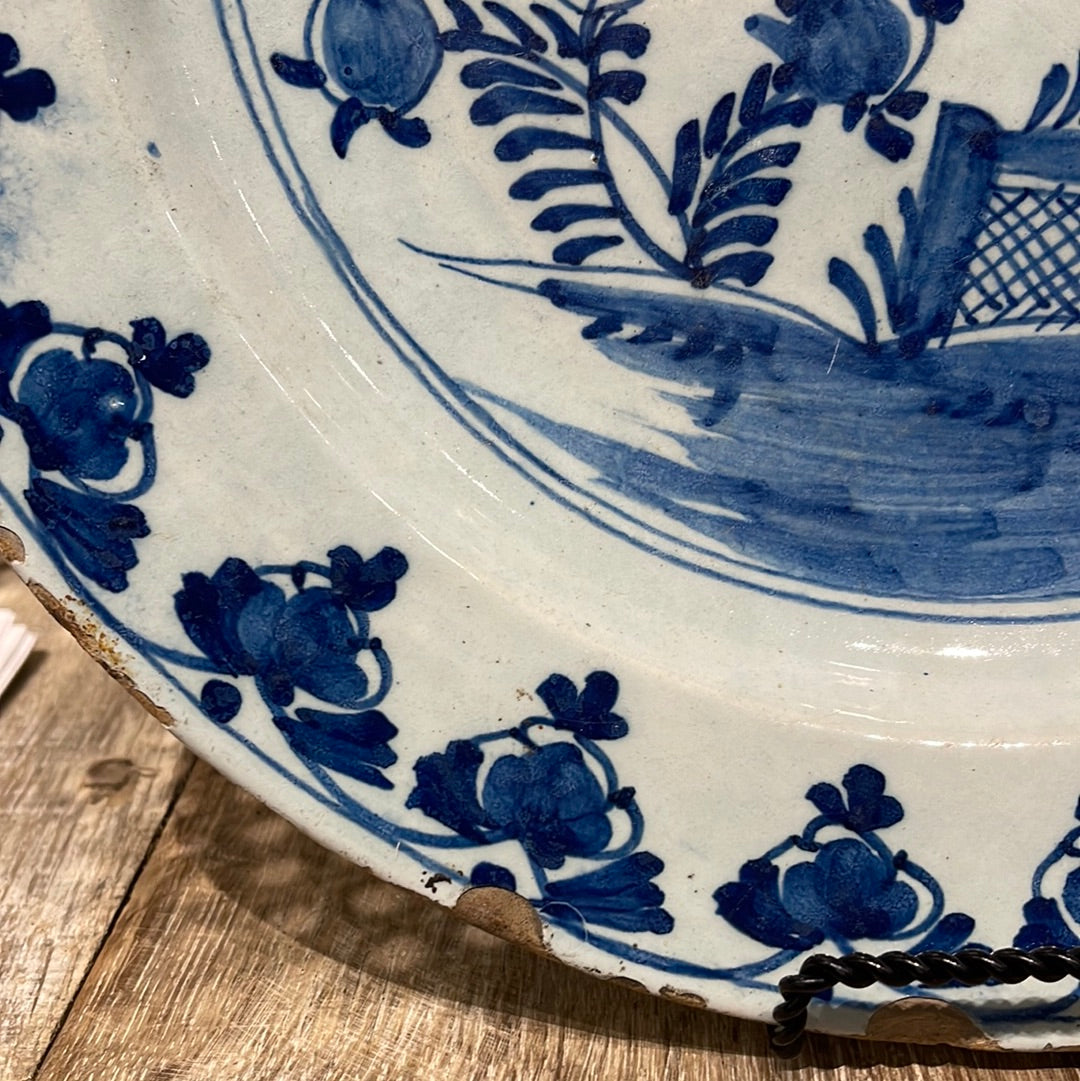 Delft Blue & White Charger (with damage)