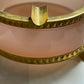 Vintage Alexandrite Pink Opaline Glass Ashtray with Bronze Mount and Bronze Lion Feet