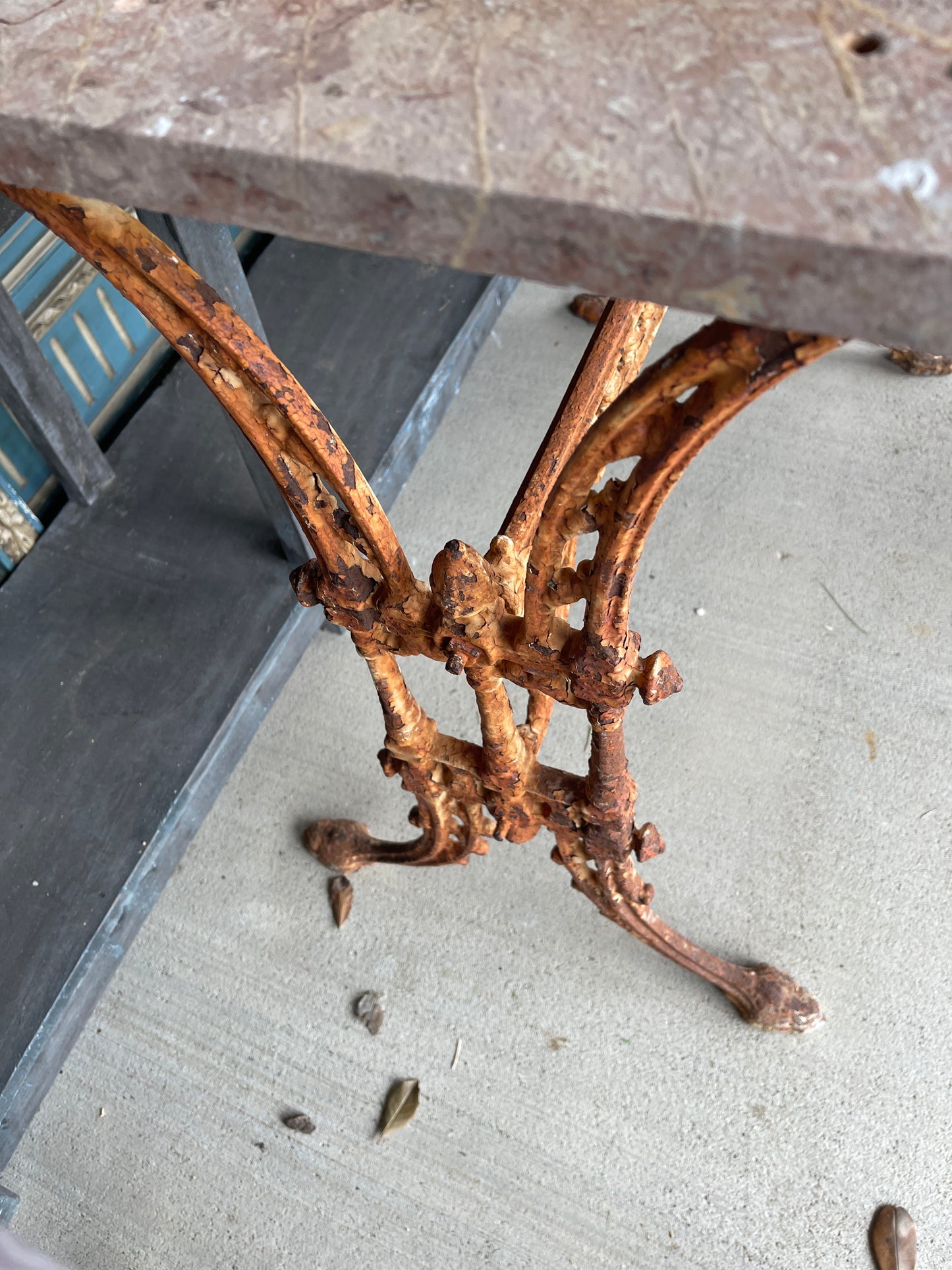 French Iron Bistro Table Circa 1910