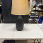 Primitive Dark Satin Table Lamp with Flour Sack Shade
