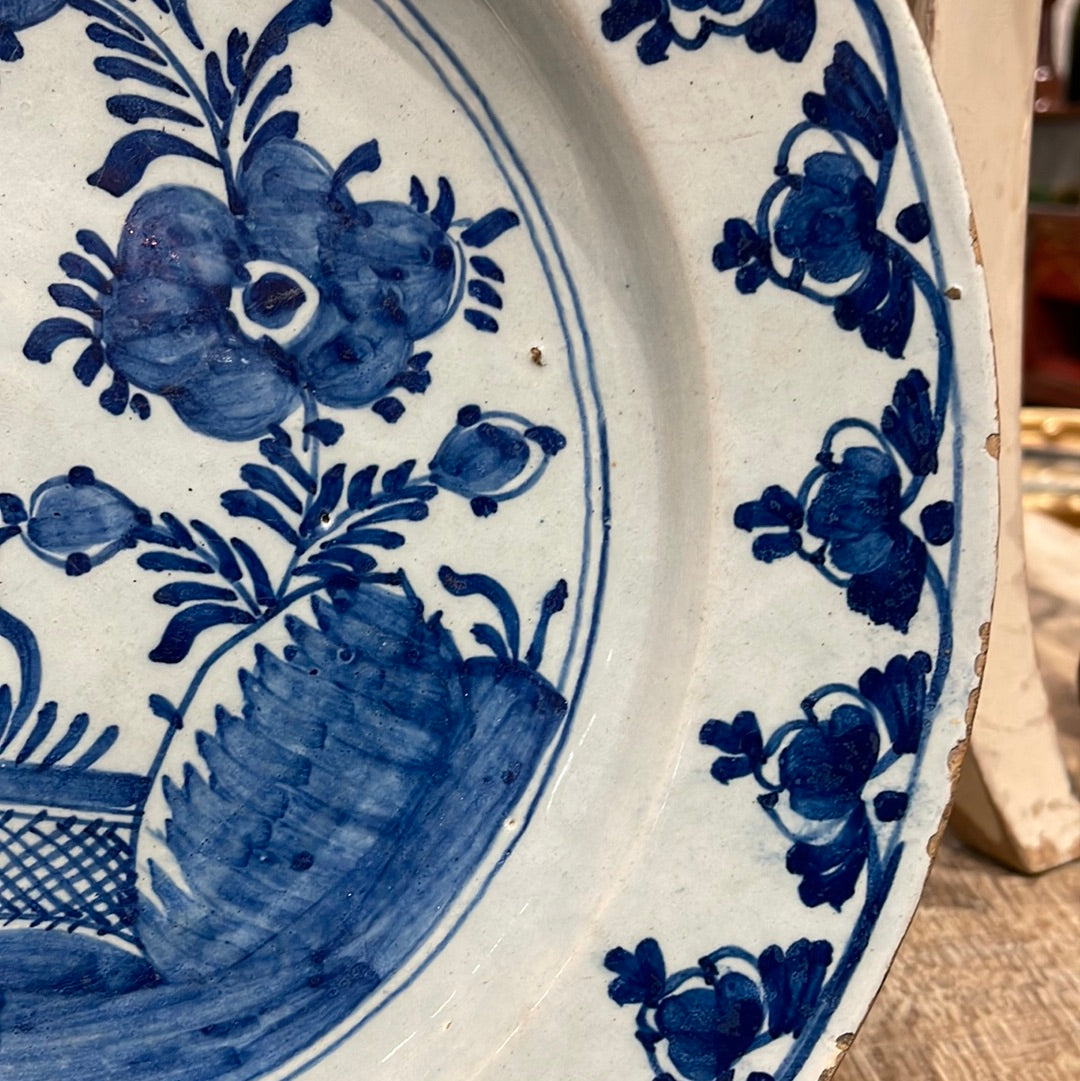 Delft Blue & White Charger (with damage)