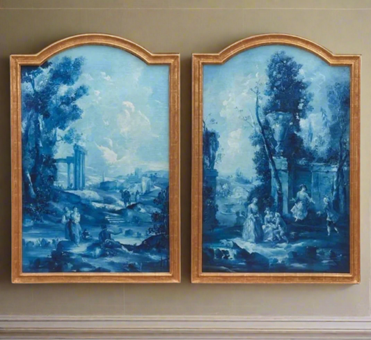 Gilt Arch Frames with Blue Frescos