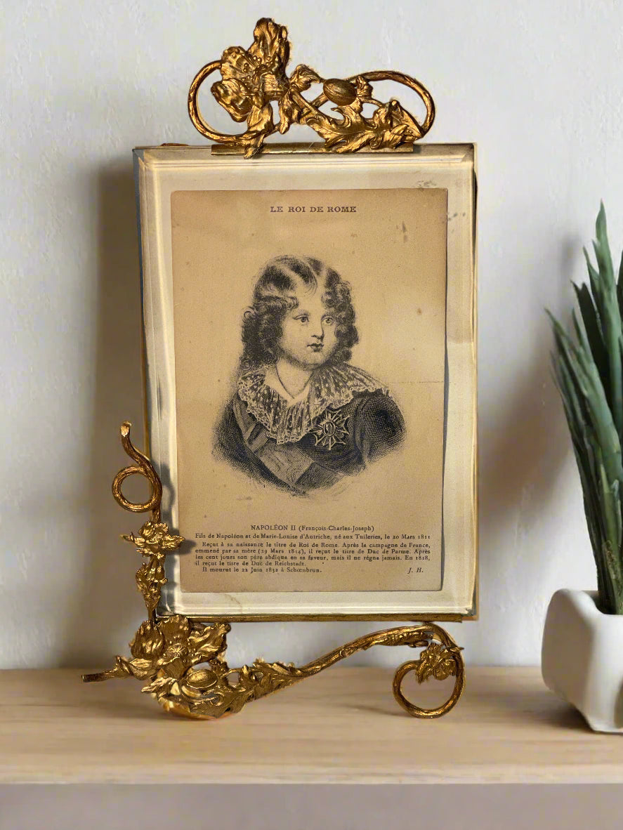 Decorative Brass & Glass Ormalu Frame