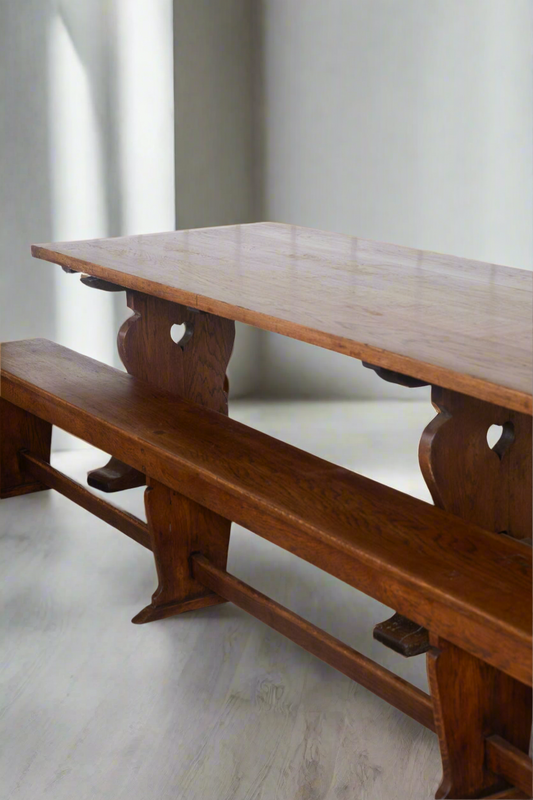 12' Oak Refectory Table with Benches Kings School Canterbury