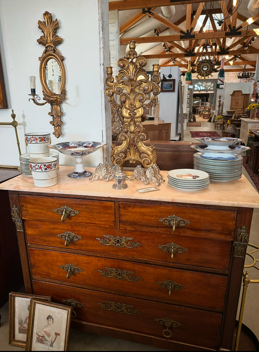 5 Drawer Chest with Brass Swan Motif Handles