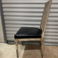 Black Leather Cane Back Chairs Set of 6