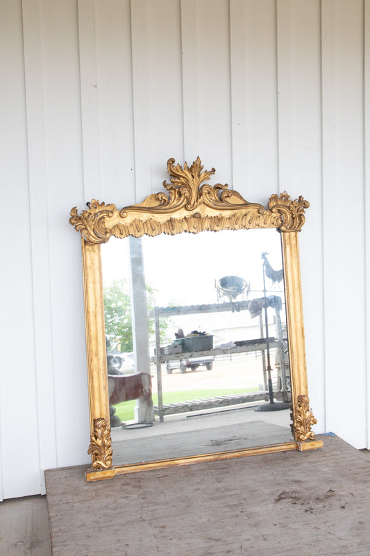 French Cherub Crested Louis Phillipe Mirror