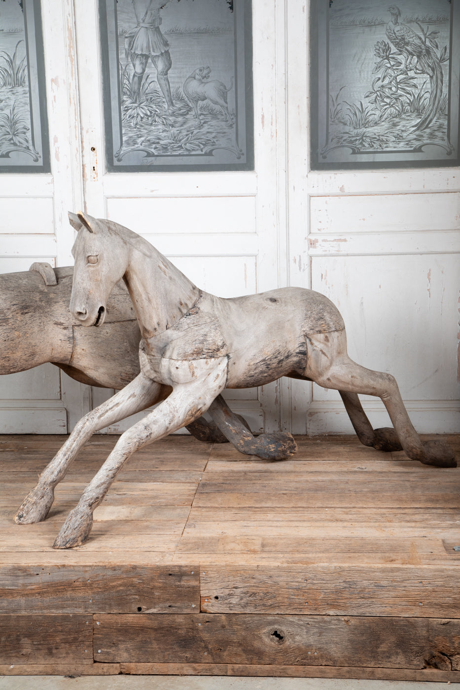 Hardwood Spanish Horse Sculptures Circa 1900