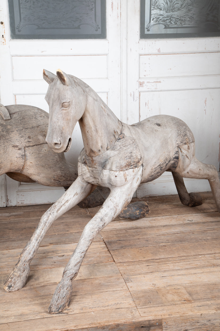 Hardwood Spanish Horse Sculptures Circa 1900