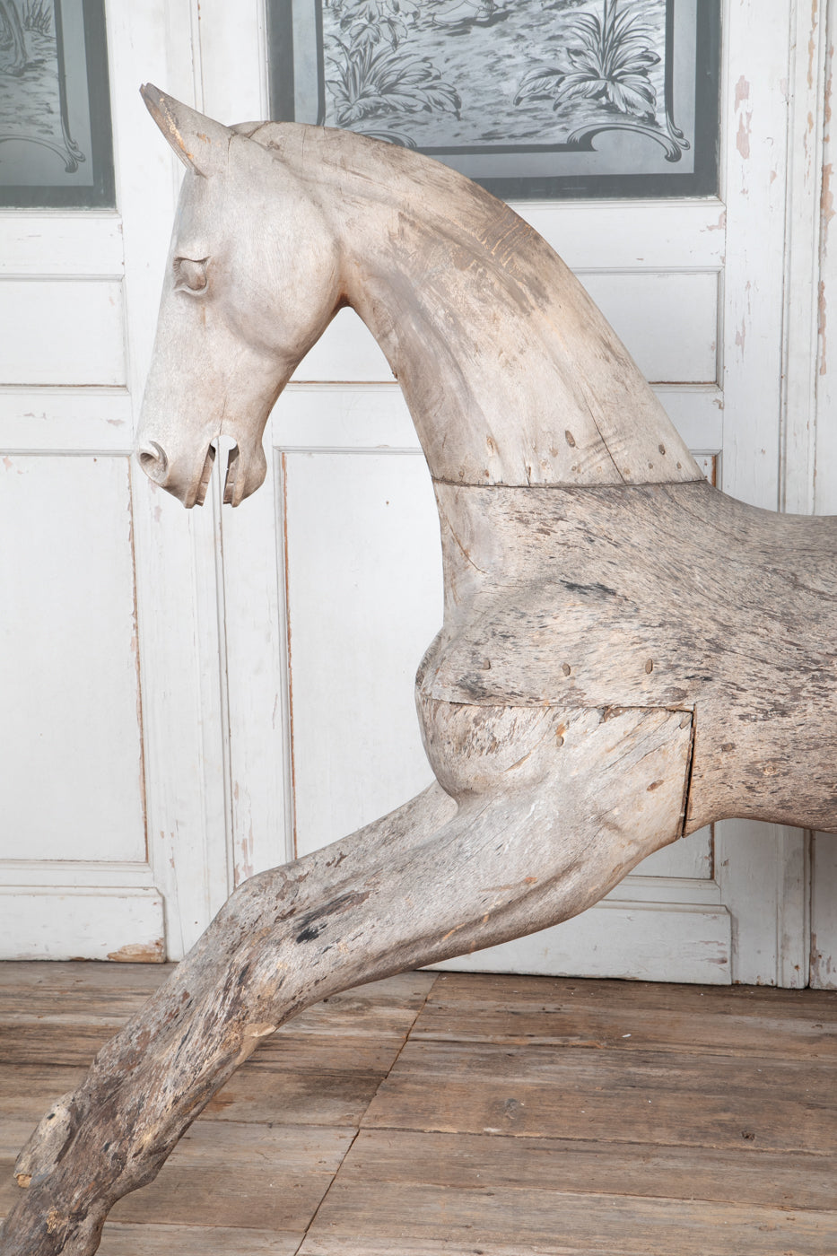 Hardwood Spanish Horse Sculptures Circa 1900