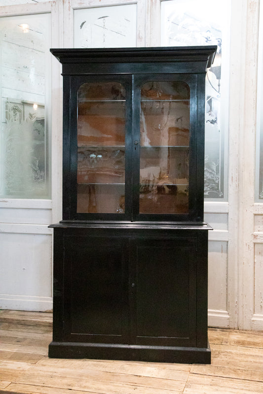 Victorian Ebonized Glazed Bookcase