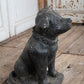 Black Concrete Bull Terrier Garden Statuary