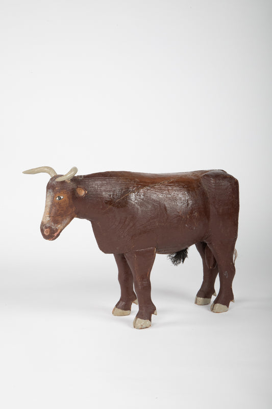 Carved and Painted Folk Art Bull 1860 Steer