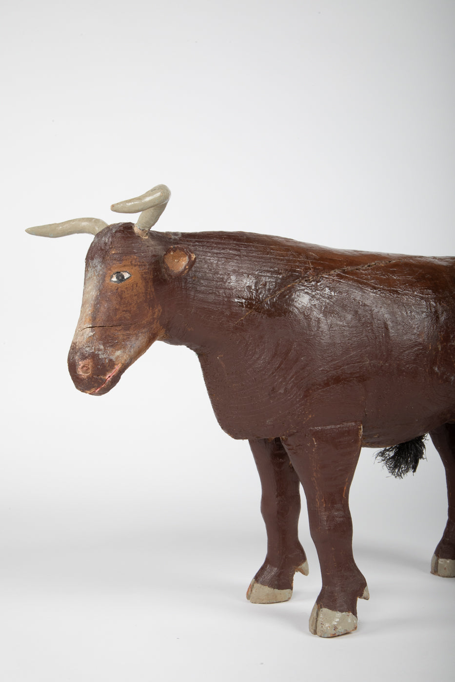 Carved and Painted Folk Art Bull 1860