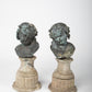 19th Century French Bronze Cherub on Stone Plinth