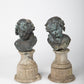 19th Century French Bronze Cherub on Stone Plinth