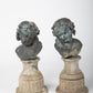 19th Century French Bronze Cherub on Stone Plinth