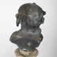 19th Century French Bronze Cherub on Stone Plinth