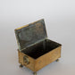Brass Box - Hinged Lid and Detailed Carvings Lion with Ring Through Mouth on Each Side