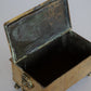 Brass Box - Hinged Lid and Detailed Carvings Lion with Ring Through Mouth on Each Side