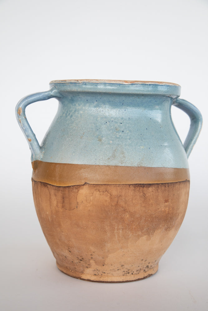 Blue Terra Cotta Pot with 2 Handles