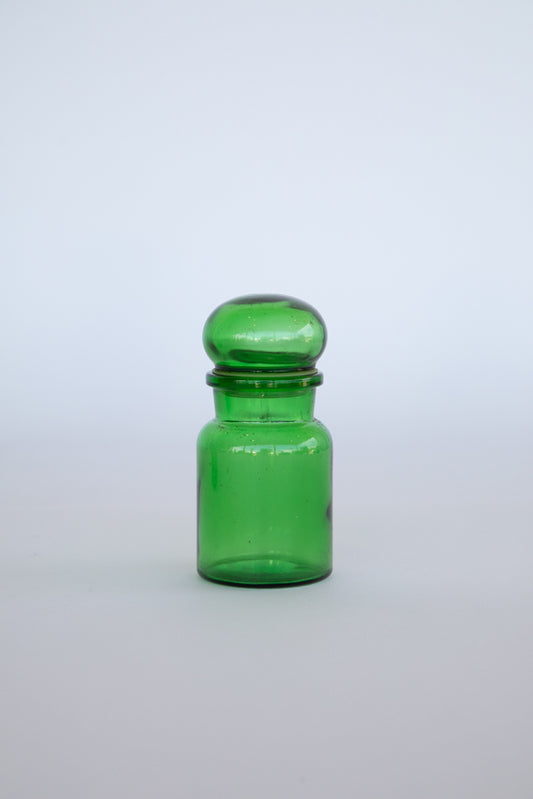 Green Glass Jar with Bulb Top and Seal