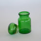Green Glass Jar with Bulb Top and Seal