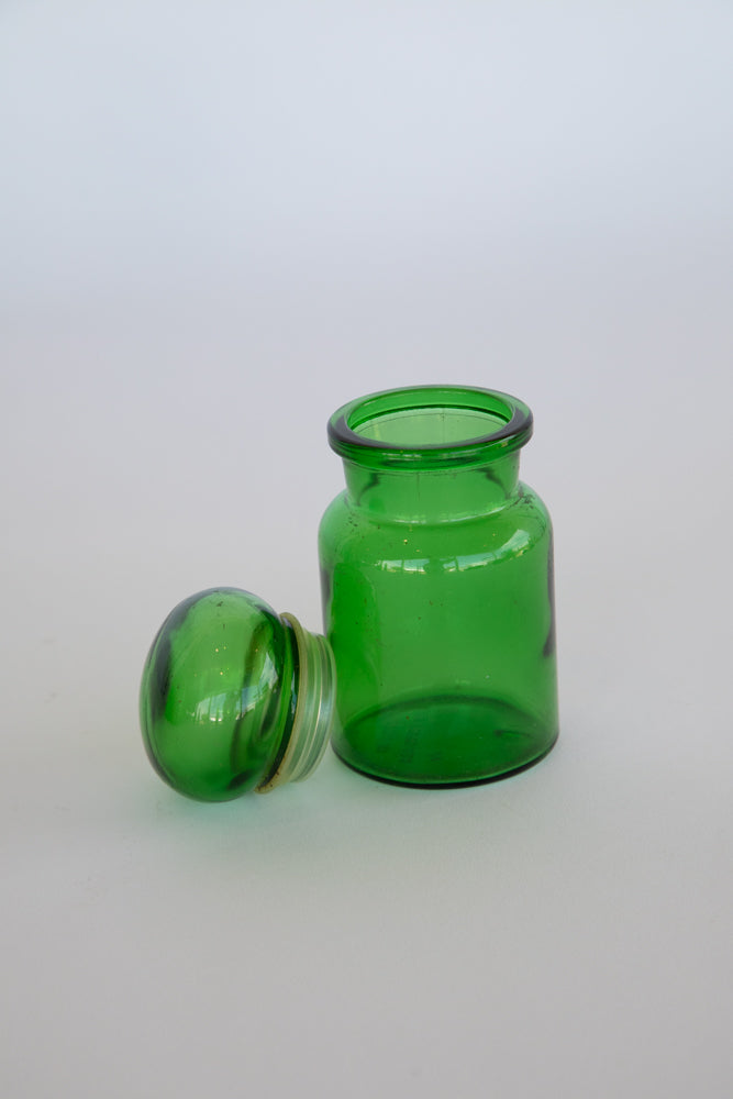 Green Glass Jar with Bulb Top and Seal