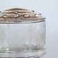 Glass and Silver Biscuit Box with Queen Victoria Stamp