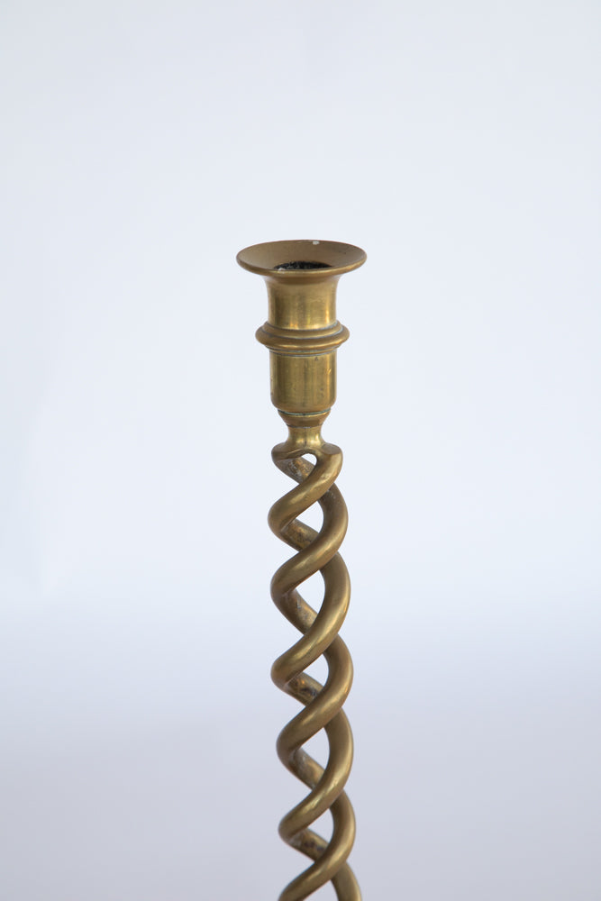 Brass Open Twist Candlesticks - Sold Individually