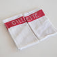 French Red and White Shaving Cloths