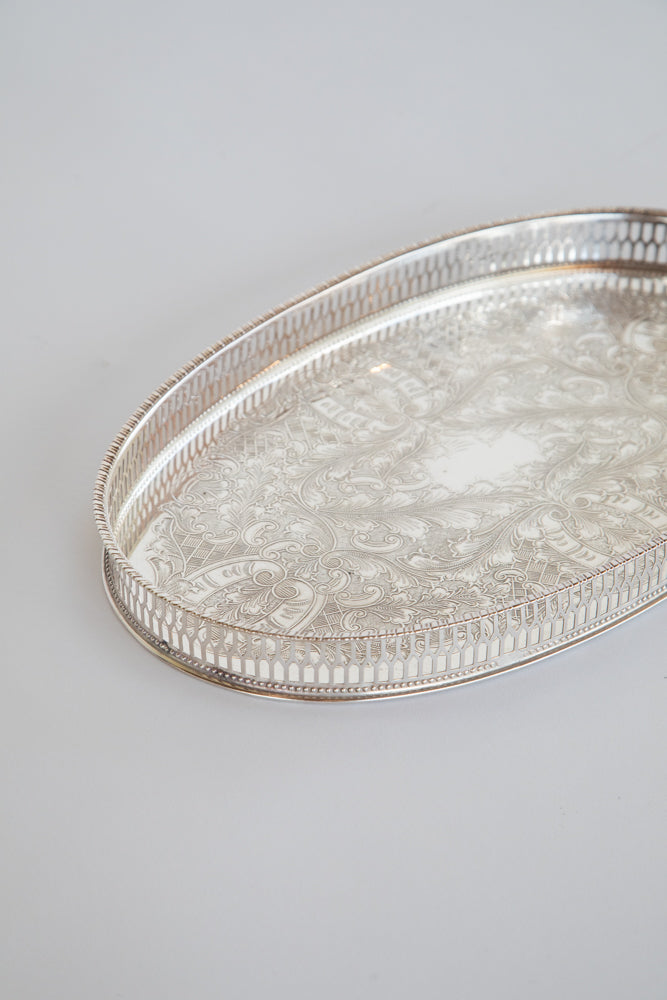 Gallery Tray Silver Plated 4 UK 1910