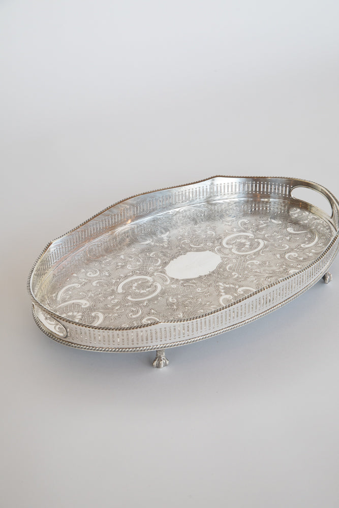 Gallery Tray Silver Plated 4 UK 1910