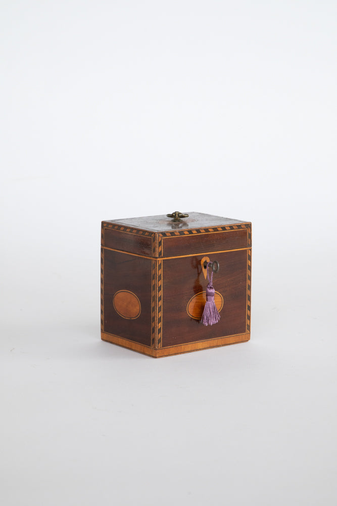 Georgian Cubed Inlay Tea Caddy