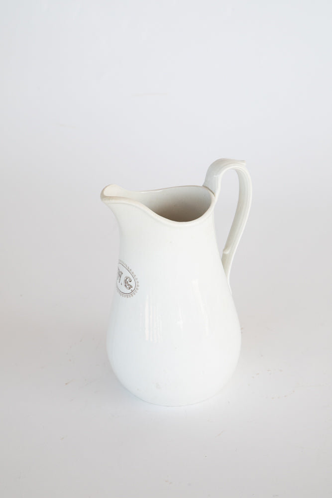 Ironstone Jug with initials WG