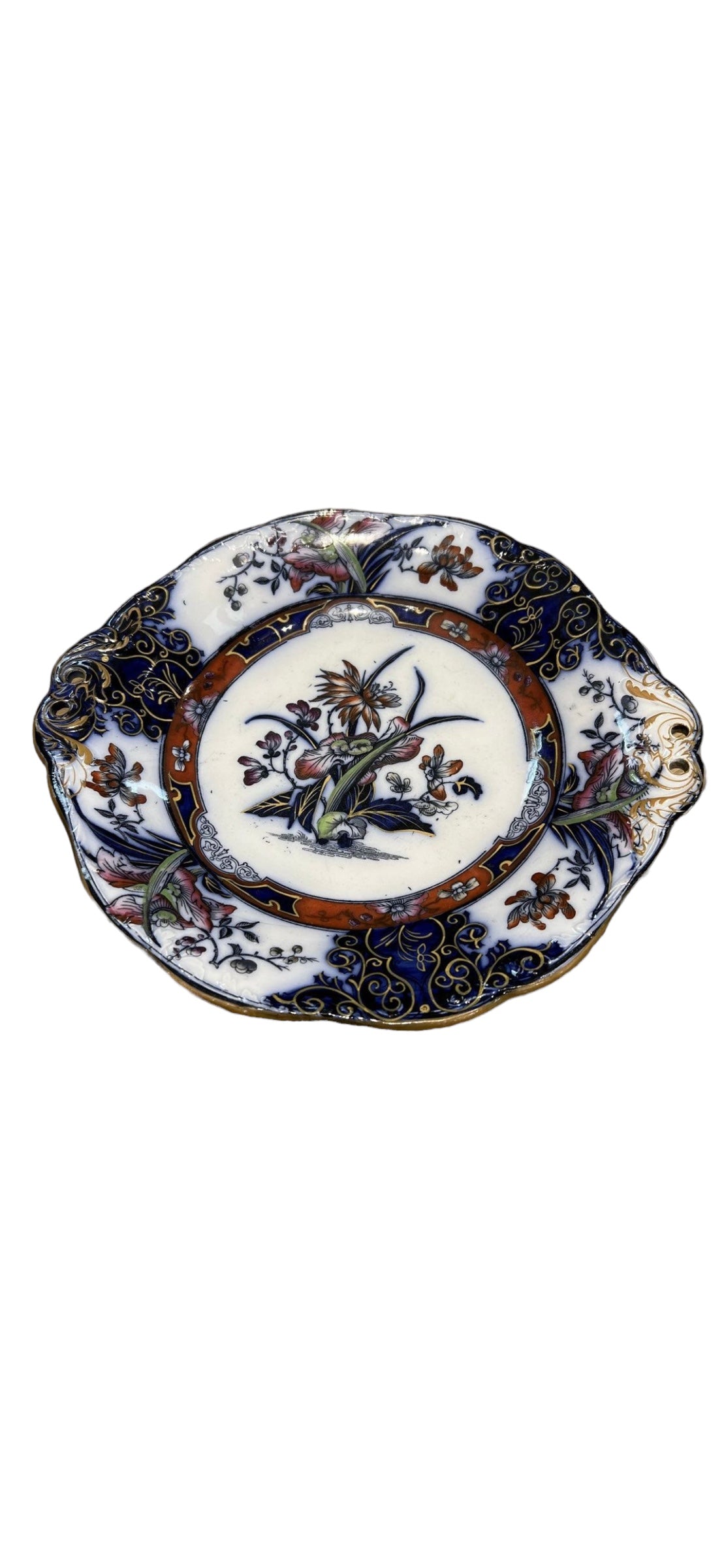 Rare Flow Blue Wedgwood Pearlware 'Iris' Partial Dessert Service Circa 1840