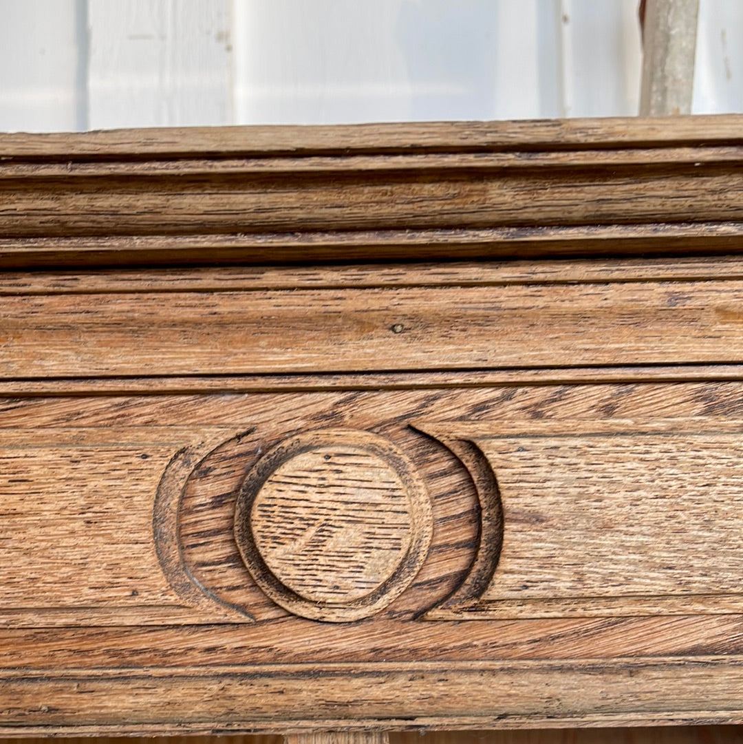 Oak File Cabinet Bleached with Doors and Compartments - The White Barn Antiques