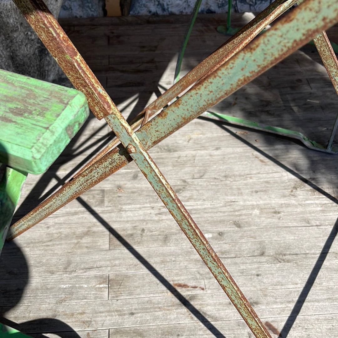 Green Folding Table Set French - The White Barn Antiques