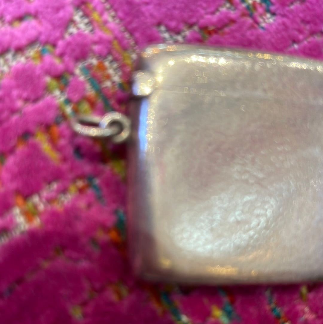 Small Silver Fob Vesta Case - The White Barn Antiques