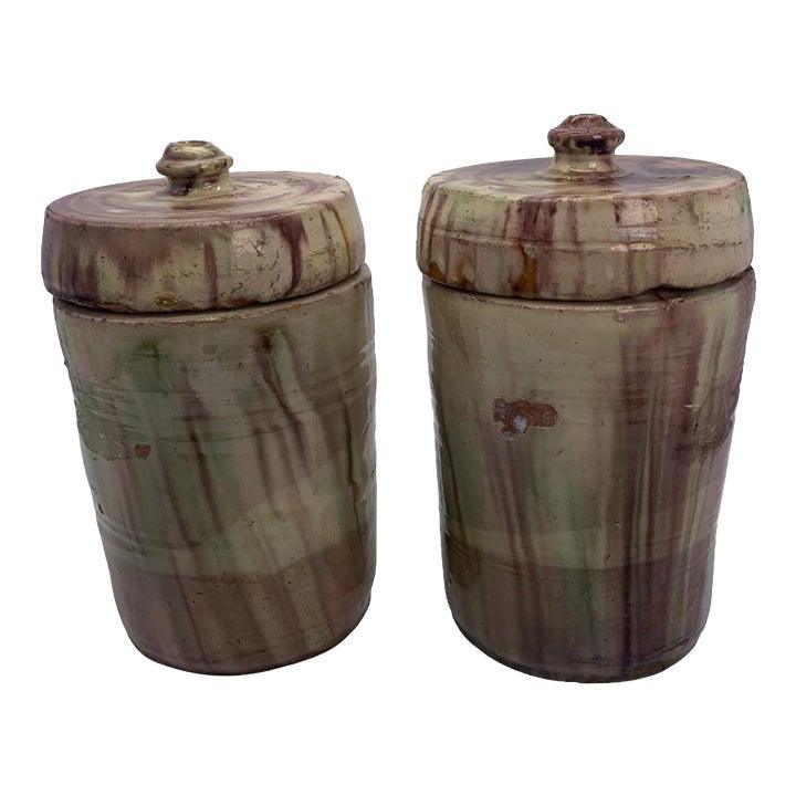 Lidded Spice Jars - The White Barn Antiques